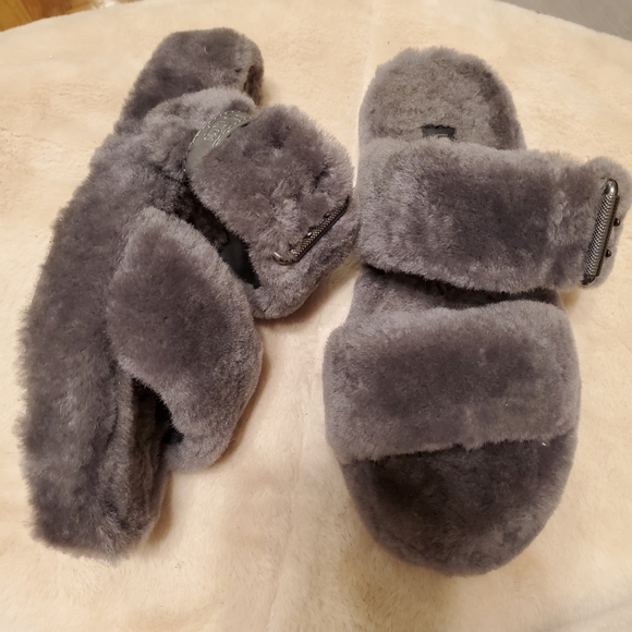 Ugg Fuzz Yeah Wedge Sandals Slides Slipp - Picture 5 of 8